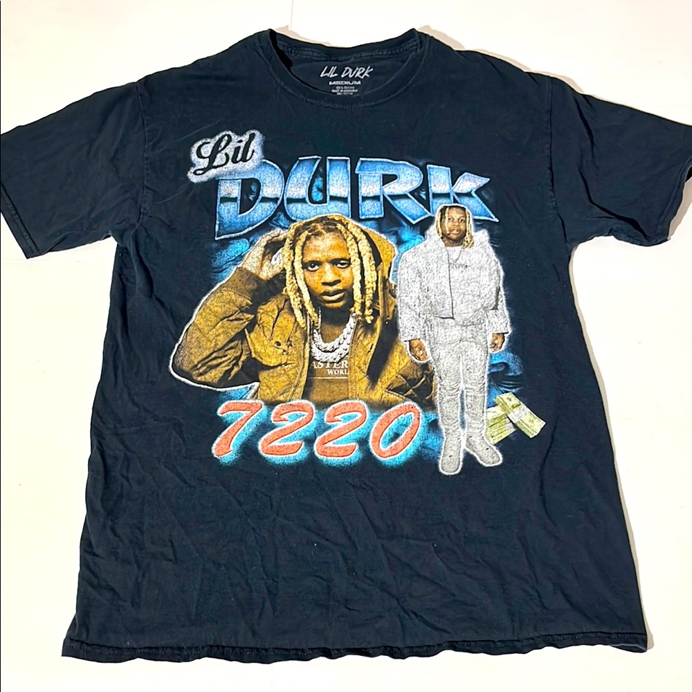 Lil Durk Mens Black Graphic T-Shirt 7220 Band Merch Rapper Medium